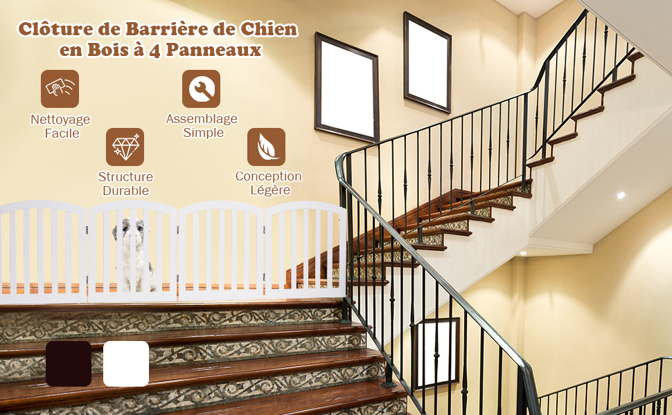 Protection d'escalier murale et sur poteau / Barrière pour bébés en tissu, barrière  pour animaux de compagnie, barrière d'escalier en tissu -  France