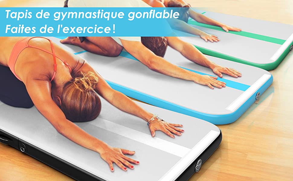 Tapis de Gymnastique Gonflable Tapis de Yoga Gonflable avec Pompe