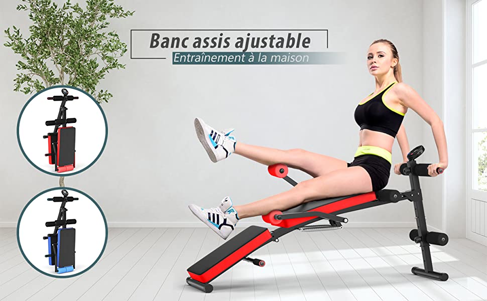 Banc de musculation multifonction pliable entraînement complet fitness  sport ABS