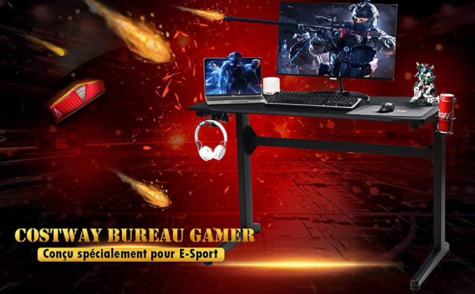 Bureau Gaming Bureau Gamer Bureau pour Gaming PC Informatique