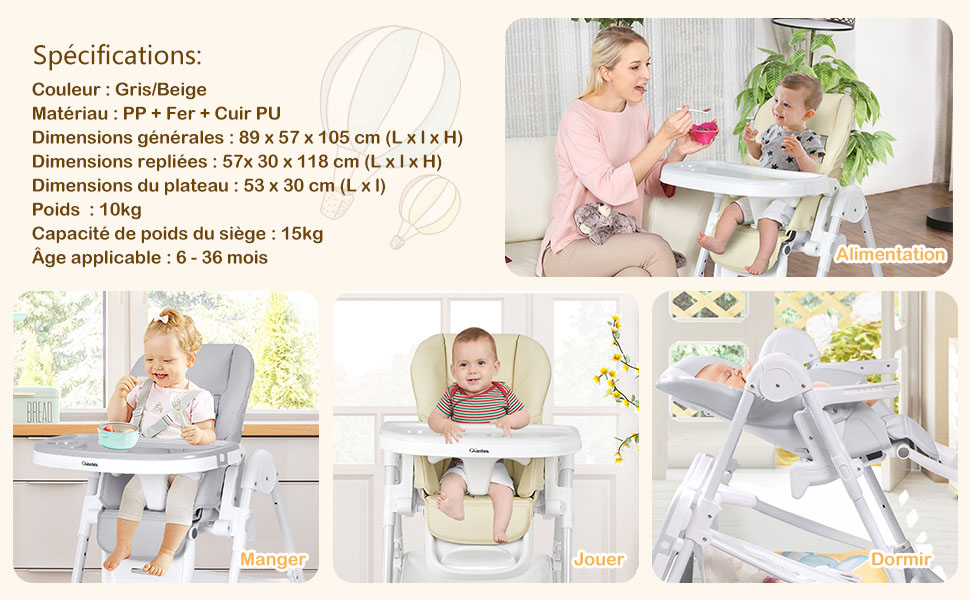 Chaise de salle à manger pour bébé, chaise haute pour enfants