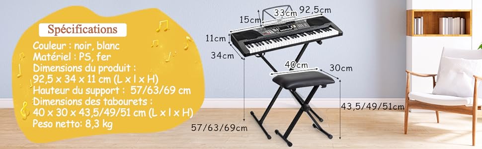 Mk829 clavier 61 touches de piano Standard Clé d'enfants adultes débutants  de l'enseignement du piano numérique - Chine Piano numérique et les  débutants de l'enseignement du piano numérique prix