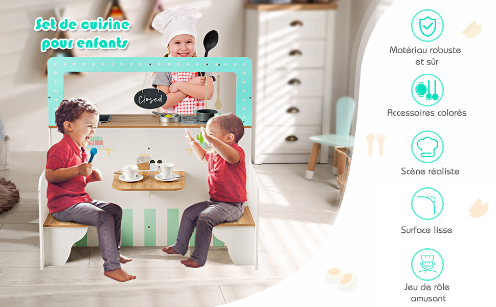 marque generique - 2 sets Jouets de Cuisine Simulation - Jouer à Cuisine de  Maison de Jeu pour Enfants - Bricolage et jardinage - Rue du Commerce