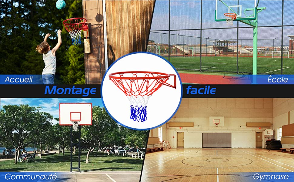 FORZA Panier de basket-ball mural, Panier de basket-ball intérieur/extérieur, Hauteur réglable – Norme réglementaire officielle