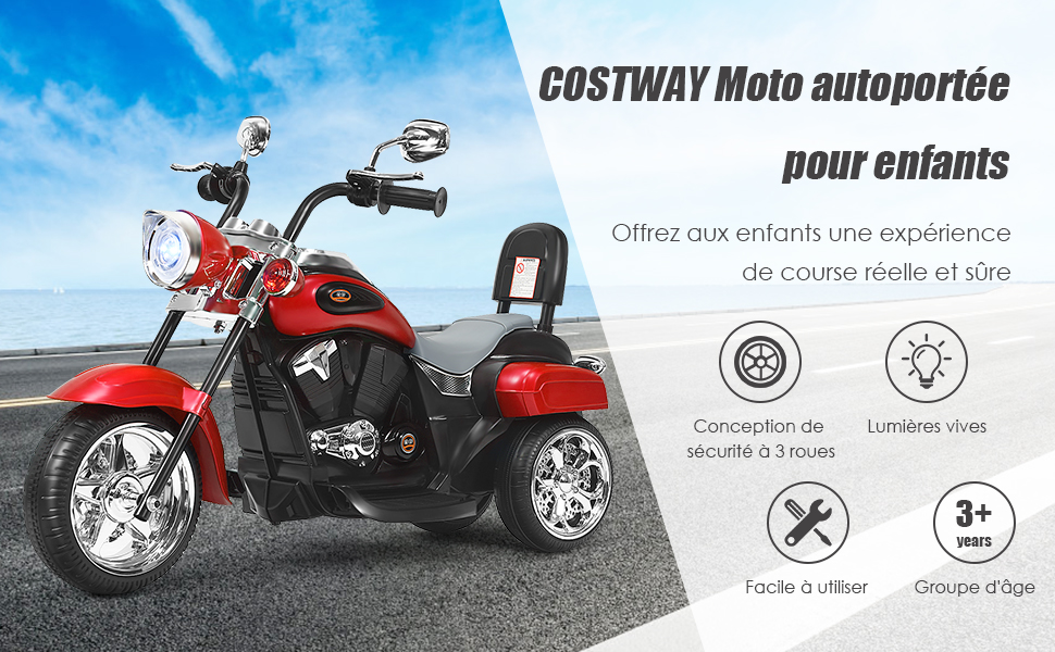 COSTWAY Moto Électrique 6V pour Enfants avec Machine à Bulles - 3