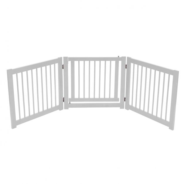 Barrière de Porte pour Chien Pliable Barrière de Sécurité pour Animaux en  Bois de Pin 206 x 61cm - Costway