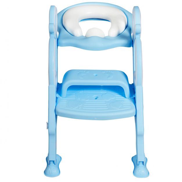 Costway siège de toilette enfant pliable, reducteur de toilette bébé avec  marches larges, escalier toilette enfant avec échelle marche pour garçons  et filles, avec lunette de toilette en pvc (bleu) - Conforama