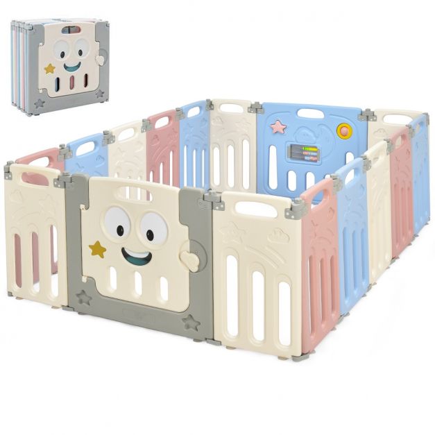 Parc bébé pliable barrière de sécurité en plastique avec porte barrière du  jeux pour enfant (multicolore)