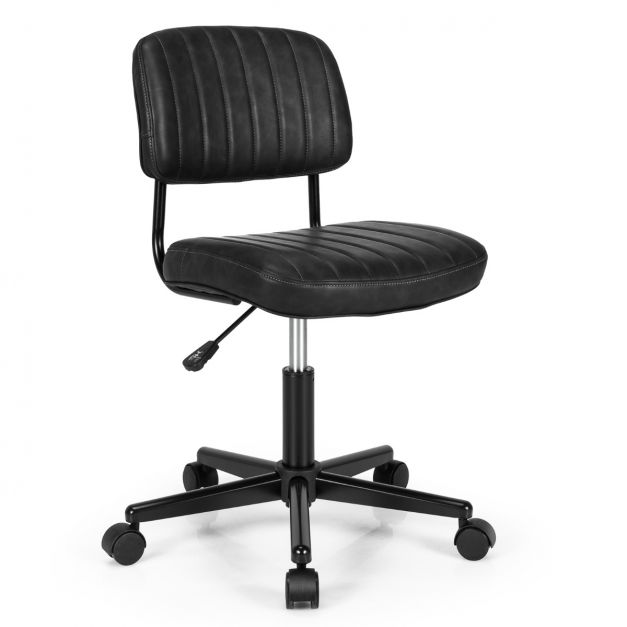 Chaise de bureau design pivotante ergonomique avec coussin et roues