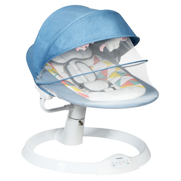 Chaise berçante électrique pour bébé avec télécommande et bluetooth ! GRIS
