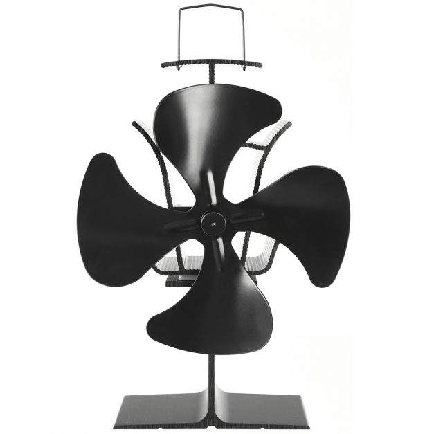 Ventilateur de cheminée Poêle Ventilateur Ventilateur de poêle à bois Ventilateur  thermique avec 5 lames rouge