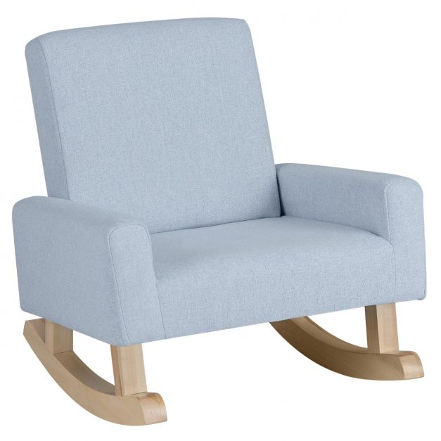 Costway Chaise berçante rembourré moderne fauteuil à bascule pour salon  chambre beige