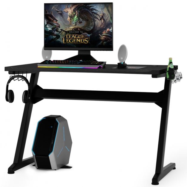 Bureau de Gaming 120 x 60 cm, table de Gaming , bureau PC stable avec  revêtement en