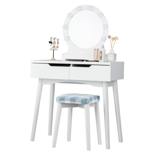 LED Miroir Coiffeuse, Table de Maquillage Moderne, Petite Coiffeuse,  Luminosité Ajustée par Bouton Tactile, pour la Maison