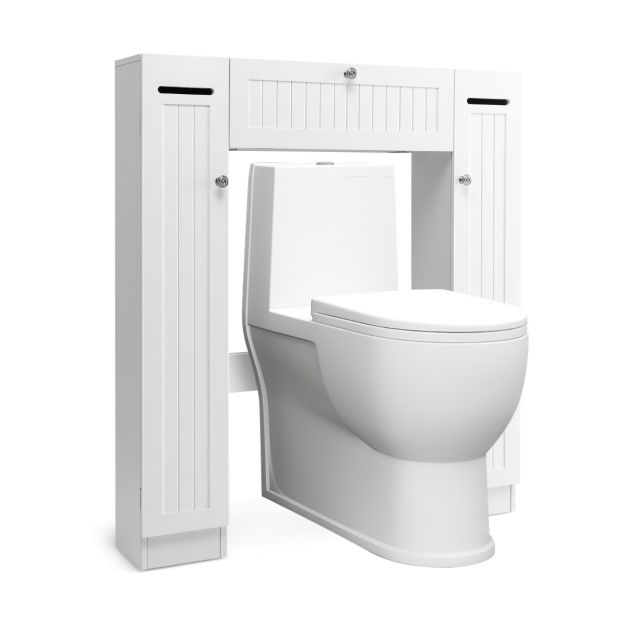 COSTWAY Meuble WC au-Dessus des Toilettes, Étagère de Rangement de
