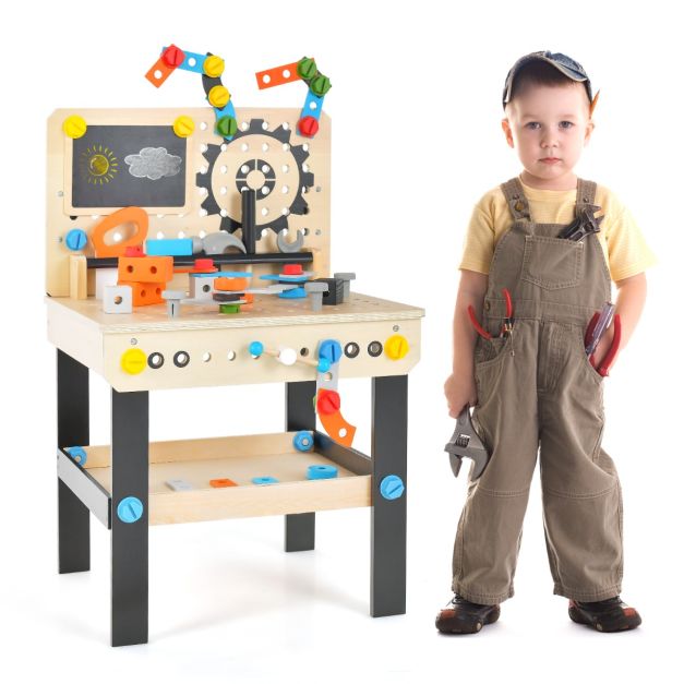 HOMCOM Etabli et outils pour enfant - jeu d'imitation bricolage