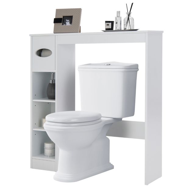 Meuble WC Armoire de Toilette Placard de Salle de Bains Étagère de Salle de  Bain - Costway