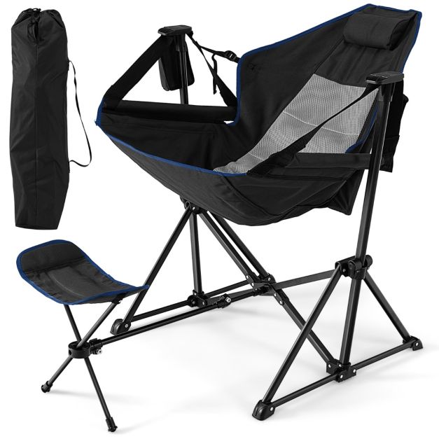 Chaise de camping pliable réglable - repose-pied, sac transport