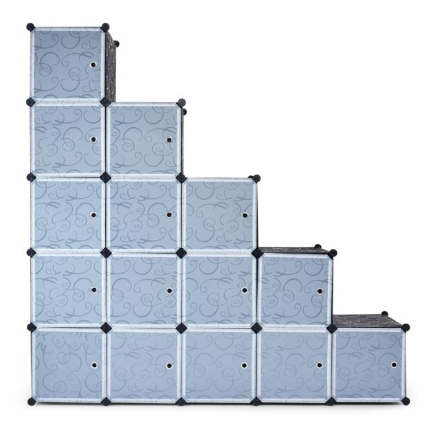 Penderie armoire de rangement en plastique empilable pour 20 cubes