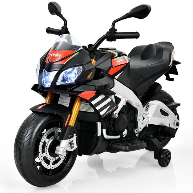 Costway moto électrique avec démarrage à un bouton,scooter vespa électrique  avec roues antidérapantes, pédale et phares avec usb/ mp3, pour enfant 3  ans+ jusqu'à 2,5 km/h/25kg (blanc) - Conforama