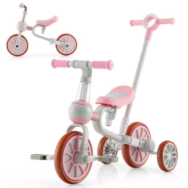 Tricycle Evolutif 5-en-1 avec Putter pour Enfants 2-4 Ans Pédale