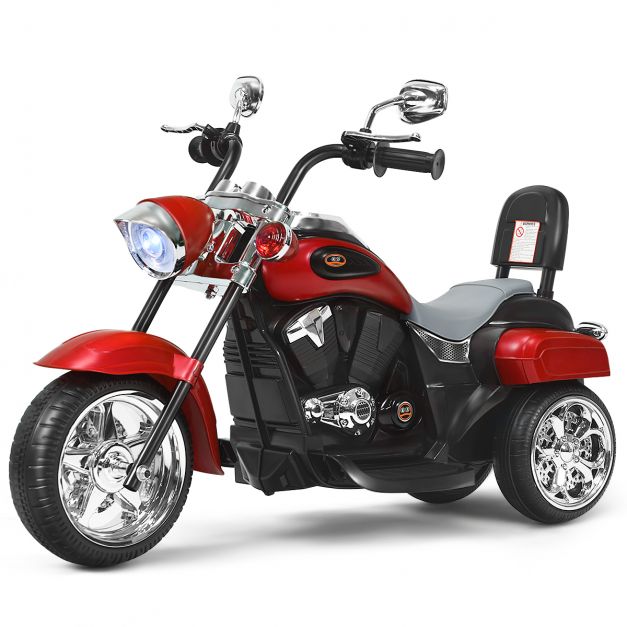 Moto Électrique Scooter 3 Roues pour Enfants 6V 3 Km/h Effet