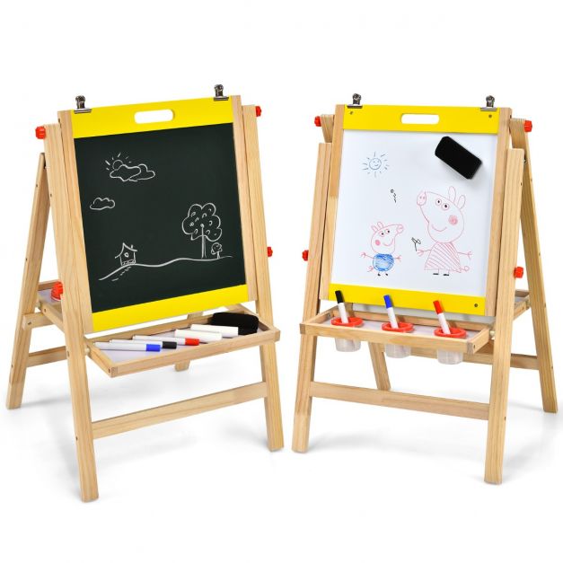 Chevalet d'art debout de Leogreen pour enfants, tableau à dessin et à  écrire, 120 x 58 x 46 cm (47,2 x 22,8 x 18,1 pouces), tableau blanc,  tableau