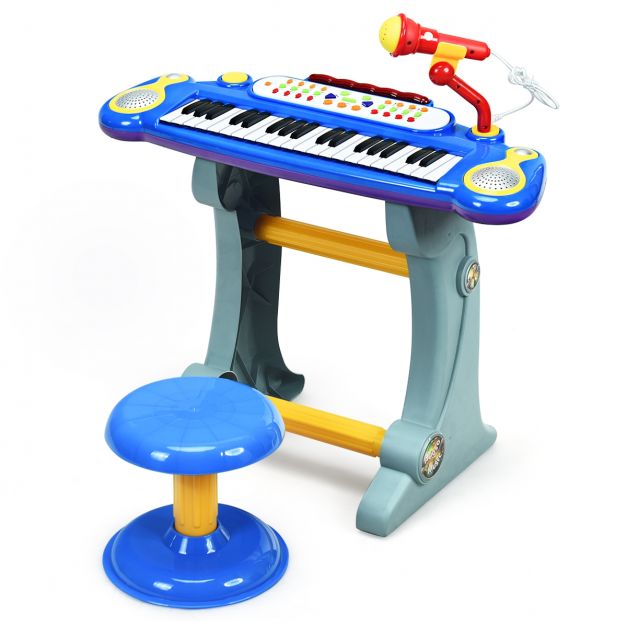 Piano Enfant 37 Touches, Clavier de Piano Enfants de 3 4 5 6 7 8 Ans, Piano  de Musique Électronique avec Microphone, Instrume