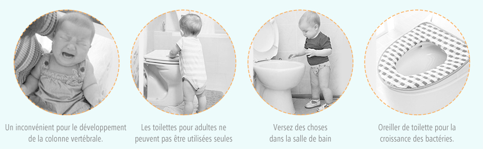 AGAKY Siège Toilette Enfant,Réducteurs de Toilettes Bébé,Reducteur de Wc  Enfant avec Accoudoir et Dossier,Garçons Filles Reducteur Toilette Convient  aux Toilettes Rondes et Ovales Blanc : : Bébé et Puériculture
