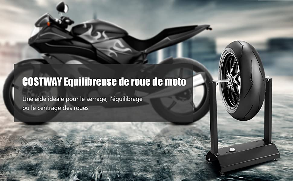 Costway Equilibreuse de Roue Moto Vélo en Aluminium et Acier avec