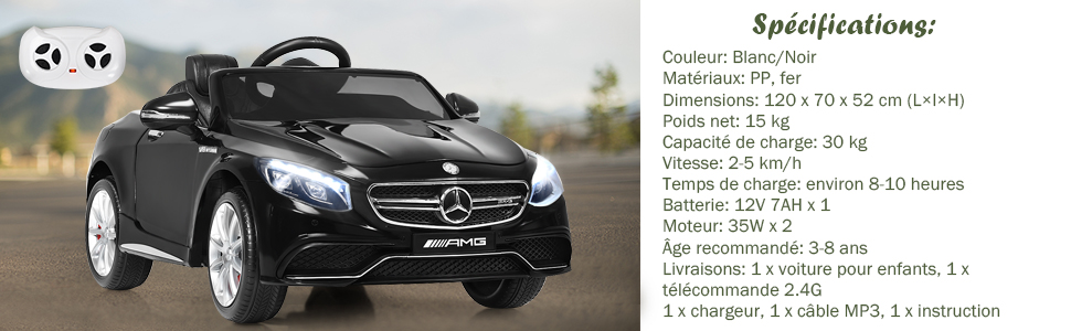Camion Electrique Mercedes Benz 35W pour Enfant avec Télécommande Parentale