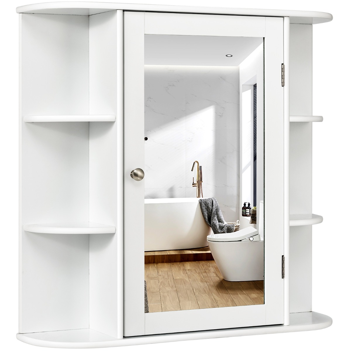 Costway tabouret salle de bain à 2 niveaux, petit tabouret de douche  imperméable antidérapant avec étagère rangement, chaise banc salle de bain  siège de douche pour enfants et adultes, marron & blanc 